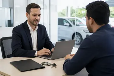 Despachante explicando o licenciamento de veículo para cliente em Mogi das Cruzes.